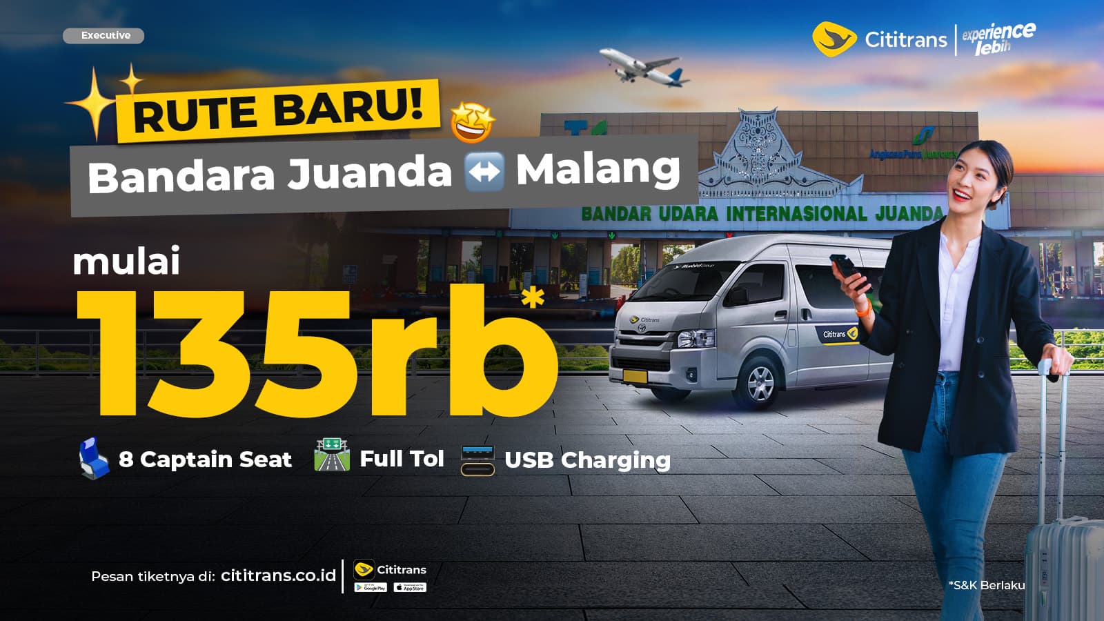 NEW! Bandara Juanda-Malang start from 135K!